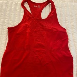 Red workout tank